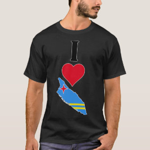 I Love Aruba Vertical I Heart Aruba Country Flag M T-Shirt