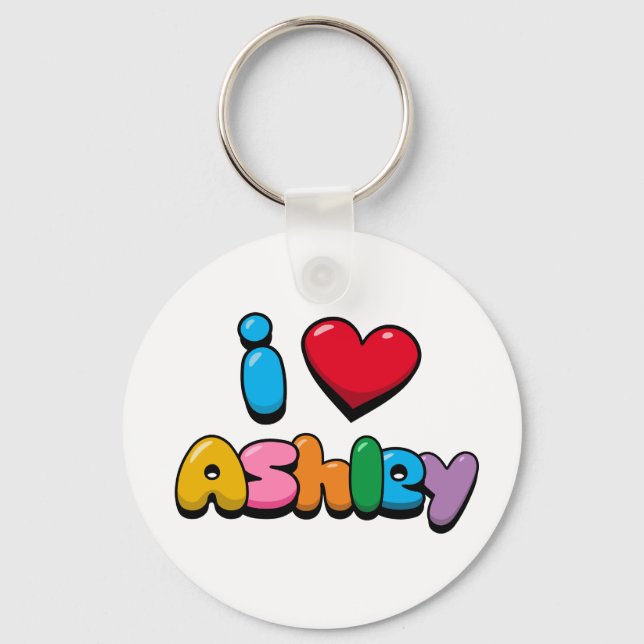 I Love Ashley Key Ring (Front)
