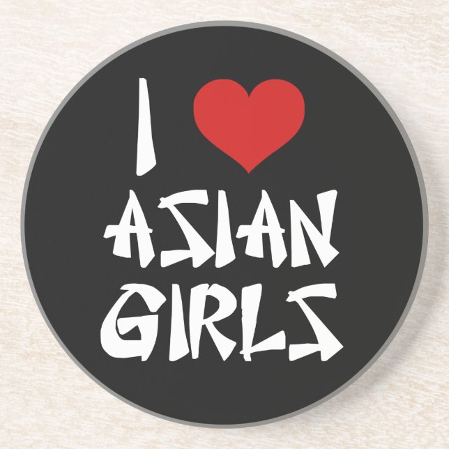 I Love Asian Girls Coaster (Front)