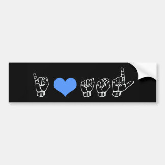 I Love ASL (American Sign Language) Bumper Sticker