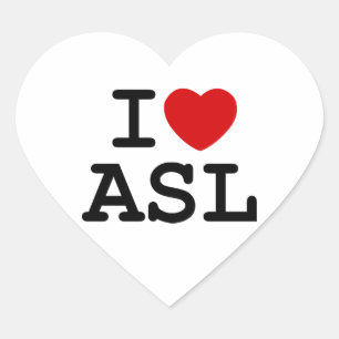I Love ASL Heart Sticker