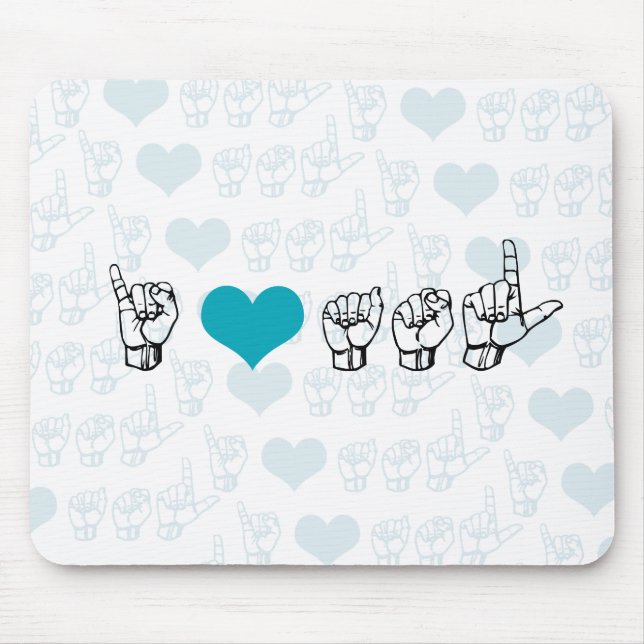 I Love ASL Mousepad (Front)