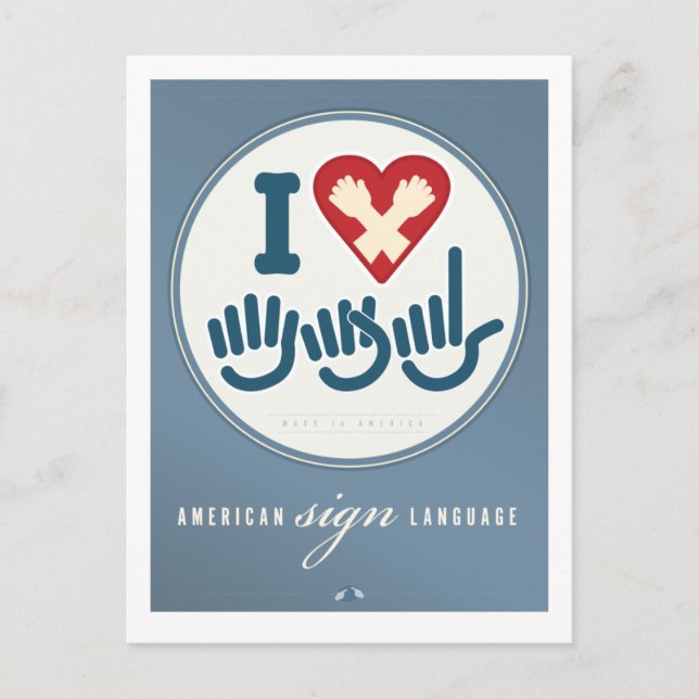 I Love ASL Postcard (Front)