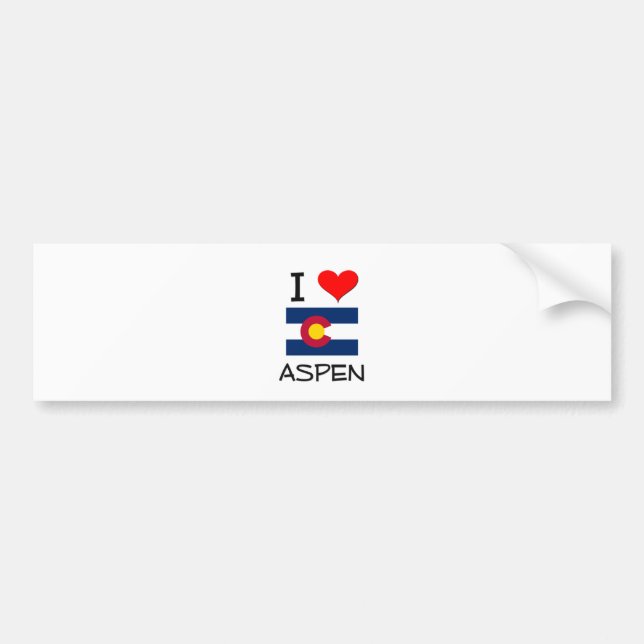 I Love ASPEN Colorado Bumper Sticker (Front)