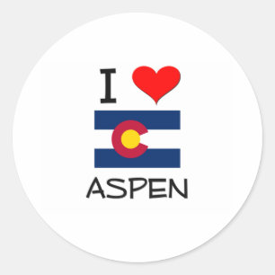 I Love ASPEN Colorado Classic Round Sticker