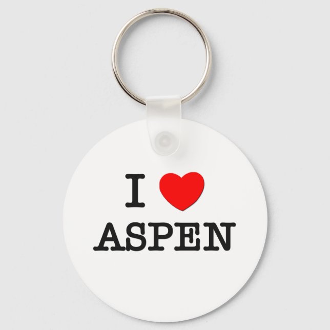 I Love Aspen Key Ring (Front)
