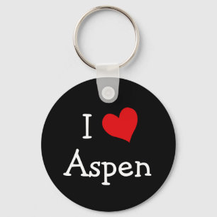 I Love Aspen Key Ring
