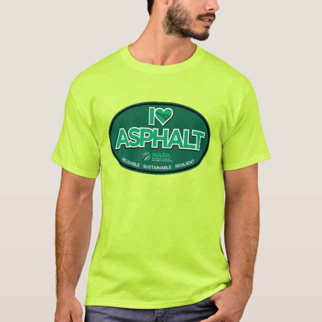 I Love Asphalt Men's T-Shirt - Safety Green (Front)