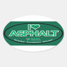 I Love Asphalt Stickers - Oval