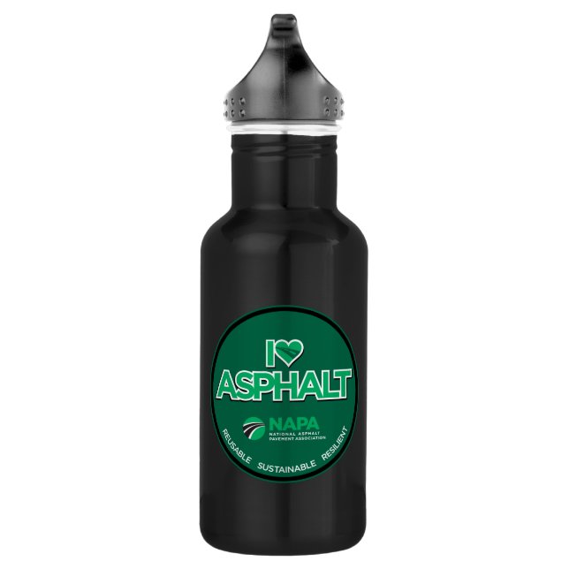 I Love Asphalt Water Bottle - Black (Right)
