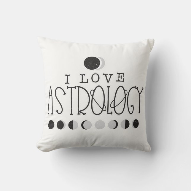 I love Astrology Sun & Moon Phases Cushion (Front)