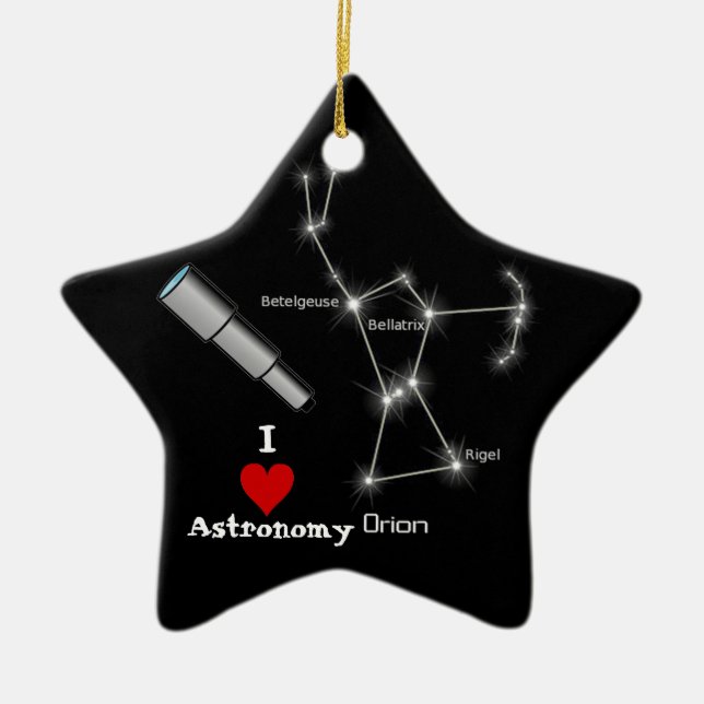 I Love Astronomy Ceramic Tree Decoration (Front)