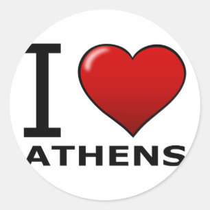 I LOVE ATHENS,GA - GEORGIA CLASSIC ROUND STICKER