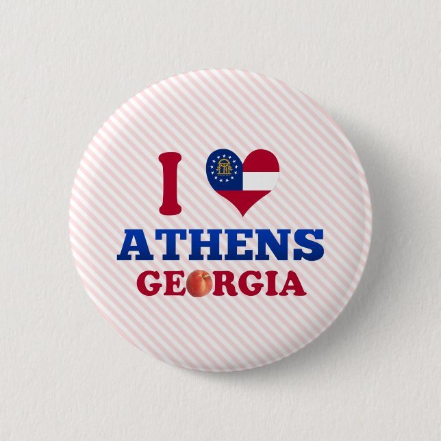 I Love Athens, Georgia 6 Cm Round Badge (Front)