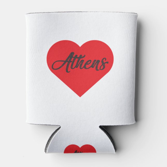 I Love Athens - Greece Can Cooler (Front)