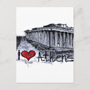 I love Athens Postcard