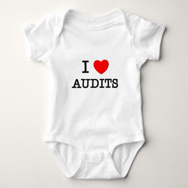 I Love Audits Baby Bodysuit (Front)