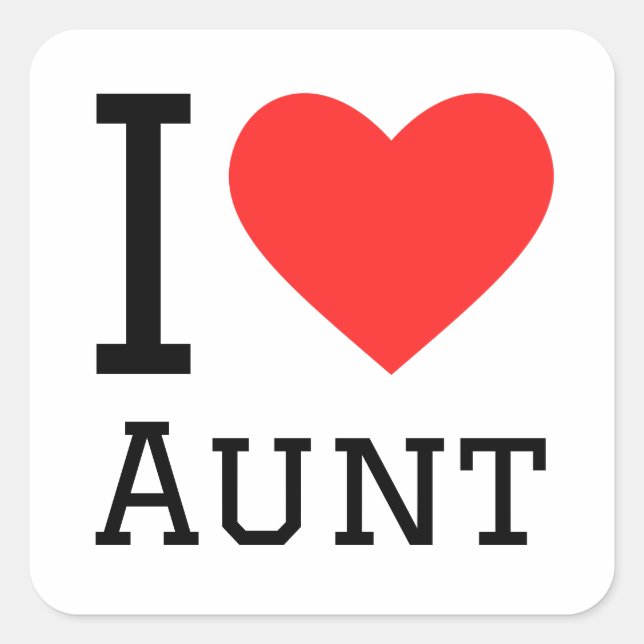 I love aunt square sticker (Front)