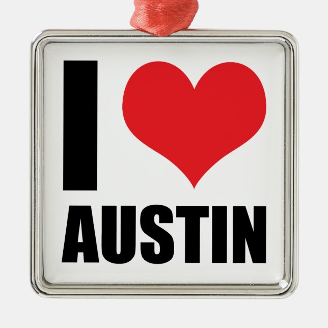 I love Austin Metal Tree Decoration (Front)