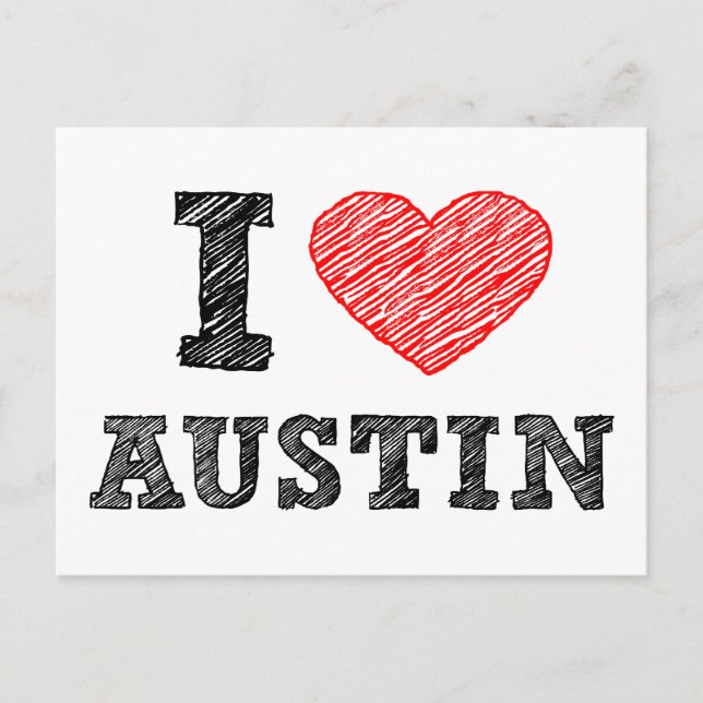 I Love Austin Postcard (Front)