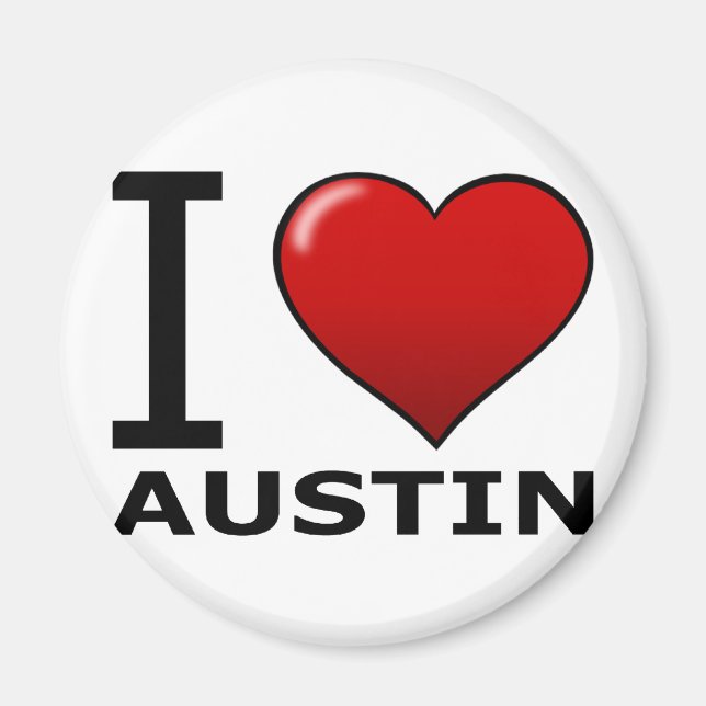 I LOVE AUSTIN,TX - TEXAS MAGNET (Front)