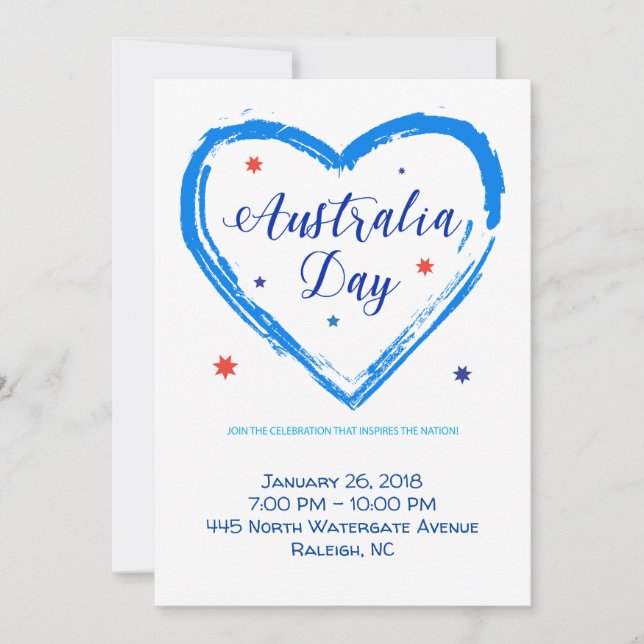 "I LOVE AUSTRALIA" Australia Day 26th January Holiday Card (Front)