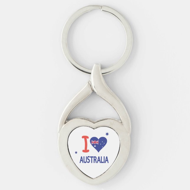 "I LOVE AUSTRALIA" Australia Day 26th January Key Ring (Front)