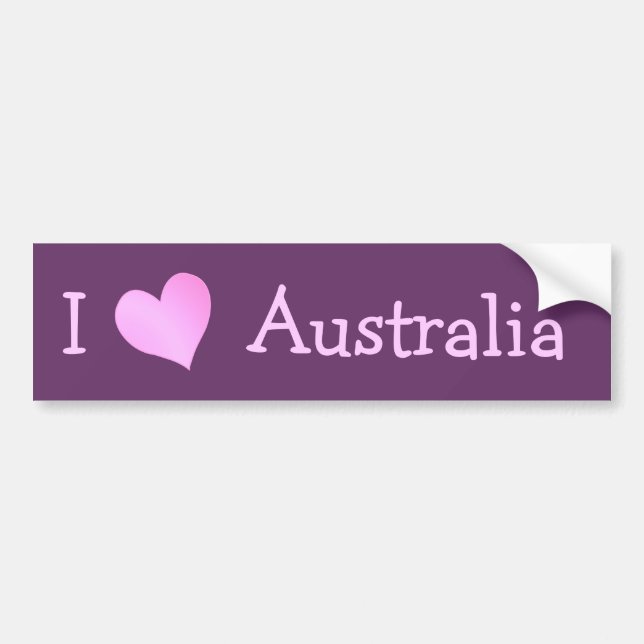 I Love Australia Bumper Sticker (Front)