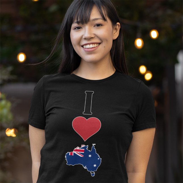 I Love Australia Fun I Heart Australian Flag Map  T-Shirt (Creator Uploaded)