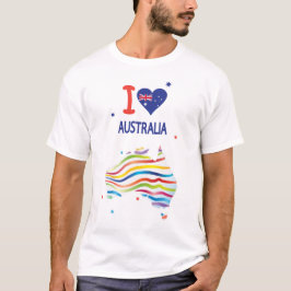 I LOVE AUSTRALIA Happy Australia Day 26th January T-Shirt