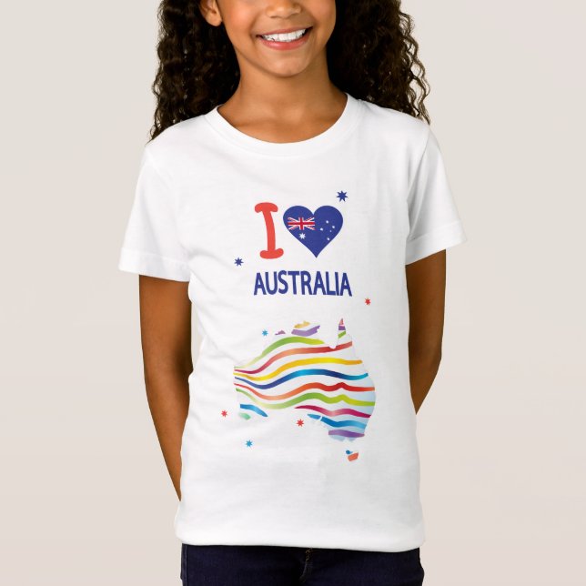 I LOVE AUSTRALIA Happy Australia Day  26th January T-Shirt (Front)
