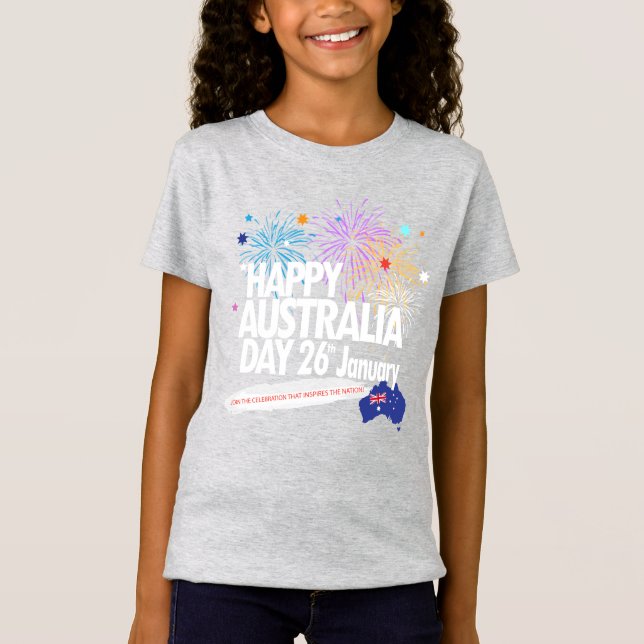 I LOVE AUSTRALIA Happy Australia Day  26th January T-Shirt (Front)