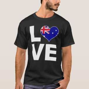 I Love Australia Heart Flag Australia T-Shirt