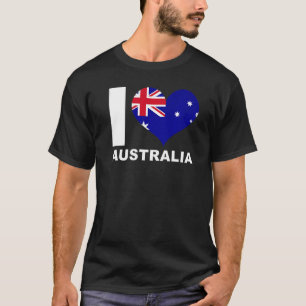 I Love Australia Heart Flag Australia T-Shirt