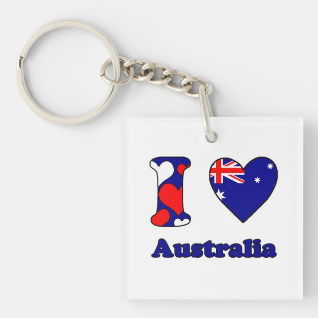 I love Australia Key Ring (Front)