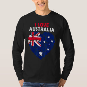 I Love Australia Proud To Be Australian Flag Austr T-Shirt