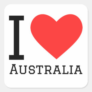 I love Australia Square Sticker