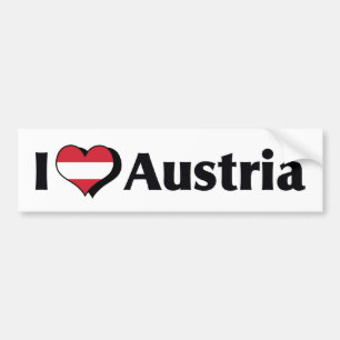 I Love Austria Flag Bumper Sticker