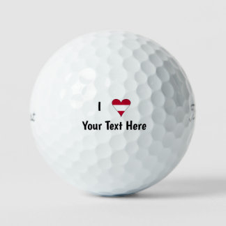 I Love (Austrian Flag Heart) Personalised Golf Balls