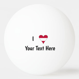 I Love (Austrian Flag Heart) Personalised Ping Pong Ball