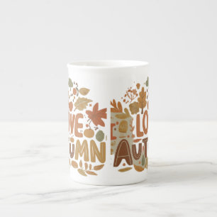 I Love Autumn Bone China Mug