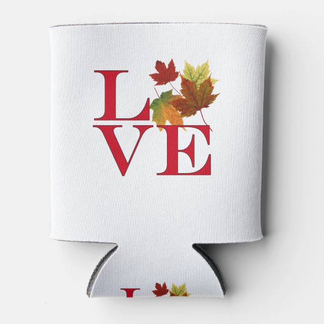 I Love Autumn Can Cooler (Front)