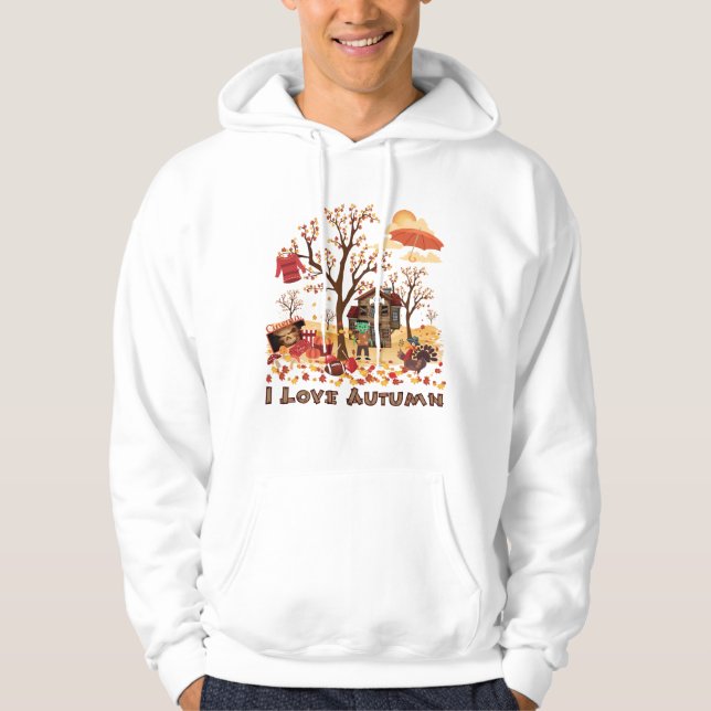 I Love Autumn - Fall Scenery Hoodie (Front)