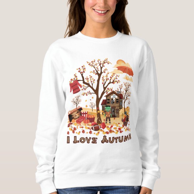 I Love Autumn - Fall Scenery Sweatshirt (Front)