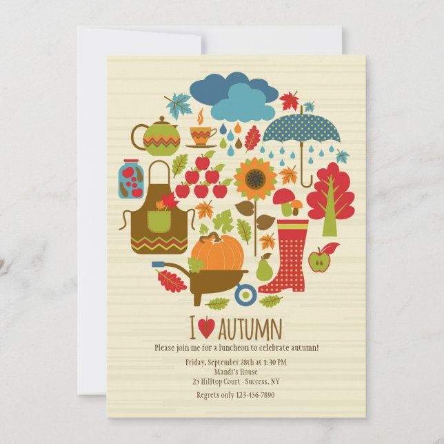 I Love Autumn Invitation (Front)