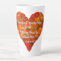 I Love Autumn—Red Aspen Leaf Heart 1, Brontë Quote