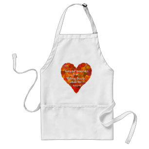 I Love Autumn—Red Aspen Leaf Heart 1, Brontë Quote Standard Apron