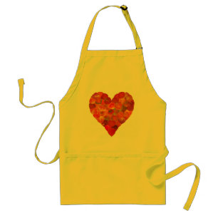 I Love Autumn, Subtle—Red Aspen Leaf Heart 1 Standard Apron