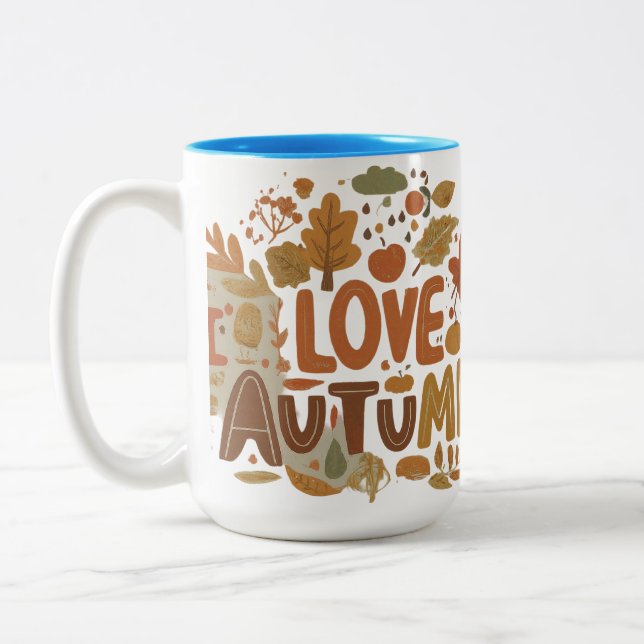 I Love Autumn Two-Tone Mug (Left)