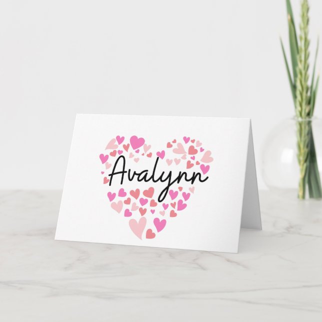 I love Avalynn - hearts for Avalynn Note Card (Front)